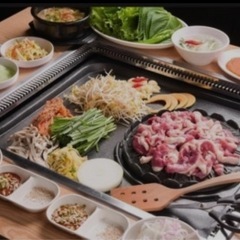 ステンレス鉄台グリルパン プロパン焼肉台　肉、野菜 2つの調整　韓国の本格焼肉の画像