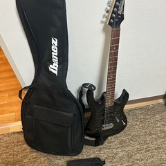 Ibanez エレキギター ブラック ギターケース付きの画像