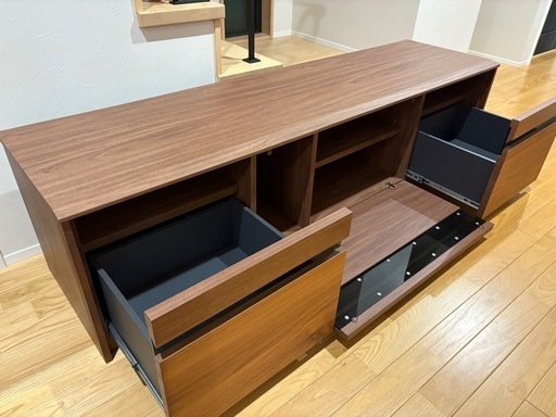 ウォールナット テレビボード 引き出し式