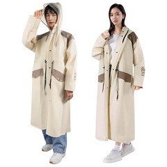 新品✨レインコート おしゃれ ロング丈 男女兼用 2重バイザー ...