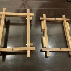 snowpeak シェルフコンテナ25、脚、天板各々2個とブリッジテーブルセットの画像