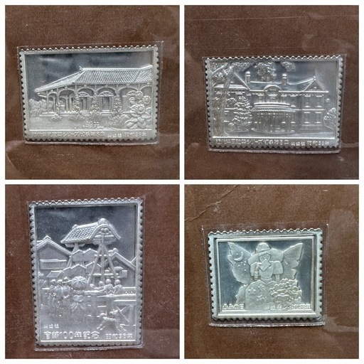 希少松本徽章工業特別郵趣純銀製プレート37セット純銀金属工芸品