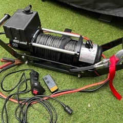 ウインチ 12v 8000lb ウインチマウント付き　ナイロンロ...