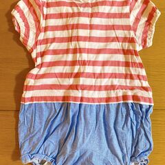 【夏】【60～70】ロンパース　ボーダー　フリルの画像