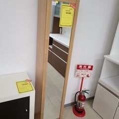 J9727　ミラー付き収納棚　ナチュラル　クリーニング済み【リユ...