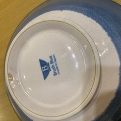 美濃焼　Brush Blue パスタ皿　大皿 の画像