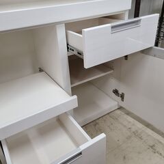 J9737　NITORI　ニトリ　レンジボード　ダリア80MBR-WH　ホワイト　クリーニング済み【リユースのサカイ柏店】の画像