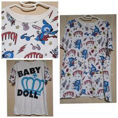 BABYDOLL キッズ 子供 Tシャツ F フリー スティッチ ディズニーの画像