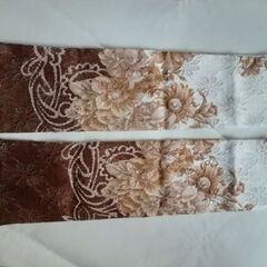 ハンドメイド ロンググローブ 茶白 レース 長手袋