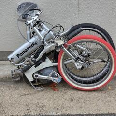 パナソニック♪オフタイム♪折り畳み電動自転車♪カプレオ9速♪シルバーの画像
