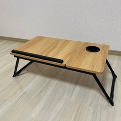 角度調整付き マルチ折り畳みローテーブル  ベッドテーブル