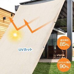 目黒駅、五反田駅等　日除けシェード オーニング 200×250cm ベージュ 断熱 UVカットの画像