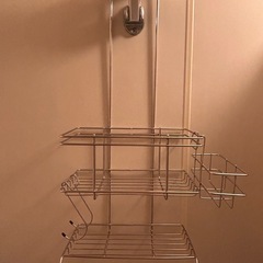 【受渡予定者決定まとめてお譲り】ニトリ　ステンレスシャワーラック2段(スクエア)の画像