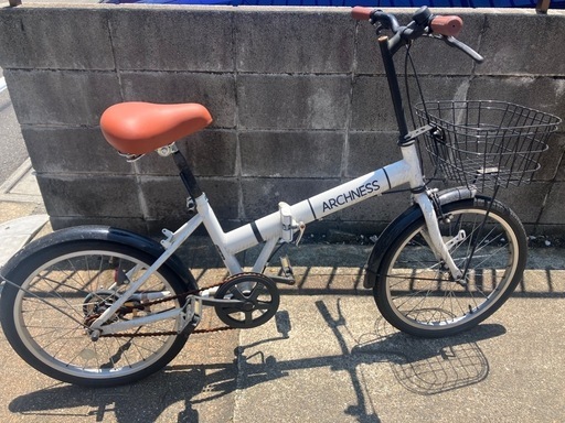 【受付終了】ARCHNESS 折り畳み自転車　白