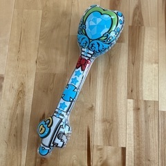 ビニール ステッキ 2つセット 水色 ピンク ハートの画像