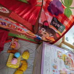 処分価格！！お店やさんテント★食べ物＆収納袋付き　箱ありの画像