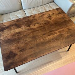 ダイニングテーブル_木目調_幅123.5×奥行75×高さ70cm 