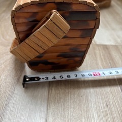 【レトロ昭和風】木製ショルダーバッグ／ヴィンテージ／竹風／ウッドバッグの画像