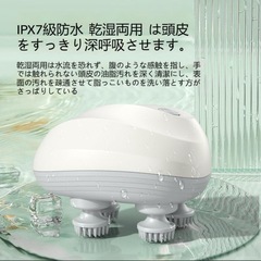【新品】頭皮ケア 電動頭皮ブラシ 乾湿両用 3D振動 コードレス お風呂 肩 足 背中の画像