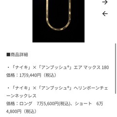 NIKE×AMBUSHコラボ　ヘリンボーンチェーンネックレスの画像