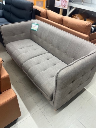 ★947 (ワイドソファーお探しの方必見)　2.5人掛けソファー　ベージュ　【リサイクルマート鹿児島宇宿店】