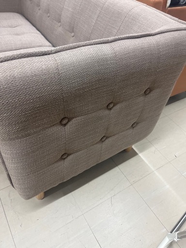 ★947 (ワイドソファーお探しの方必見)　2.5人掛けソファー　ベージュ　【リサイクルマート鹿児島宇宿店】