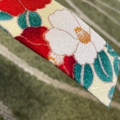 【0円】和風しおり 赤と白の花柄の画像