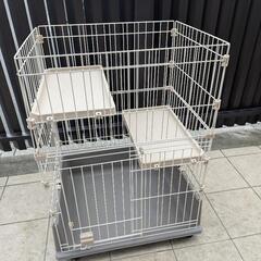 屋根付きペットゲージ 2段 ねこなどに