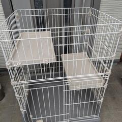 屋根付きペットゲージ 2段 ねこなどに