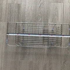ステンレス製伸縮式キッチンシンク棚の画像