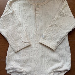 長袖ロンパース　80size 白ニット風