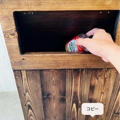 蓋付き高級木製ダストボックスの画像