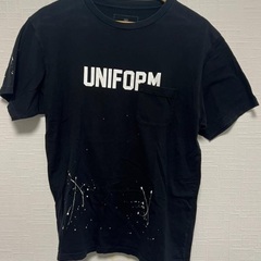 UNIFORM EXPERIMENT 83 ペイント 藤原ヒロシブラック Tシャツの画像