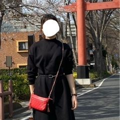 👜本革レッドポシェット（チェーンショルダー）の画像