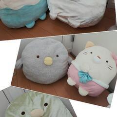 すみっコぐらし　BIG クッション　ぬいぐるみ5体セットの画像