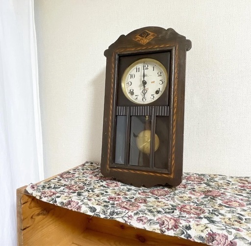 アンティーク 振り子時計 昭和レトロ☆ゼンマイ式掛け時計 アンティーク 振り子時計 古 アンティーク　振り子時計