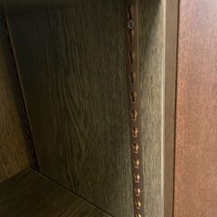 本棚　No.3459　ダークブラウン　スリムタイプ　中板調整可能　【リサイクルショップどりーむ荒田店】の画像