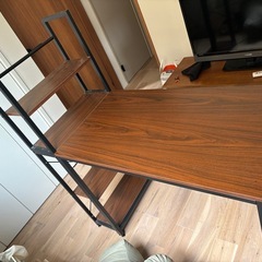 テレワークデスク　パソコンデスク　ブラウン