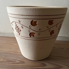 素焼き植木鉢 　ぶどう柄