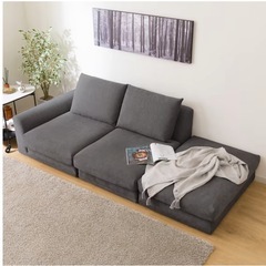 大幅値下げ配送可ニトリ 人気商品片肘3人掛け布張りローソファ