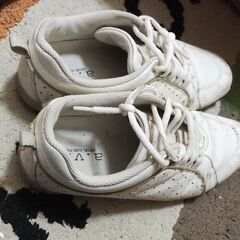 皮、運動靴、24，5、中古、