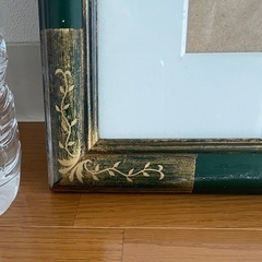 【お引き渡し予定者決定済】ガラス　額縁　緑　外寸:115×60.4××2cmの画像