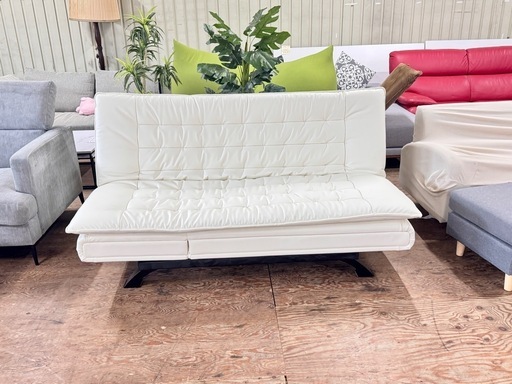 A1245?美品‼️ ホワイト ソファベッド リクライニング機能付き 約169cm?