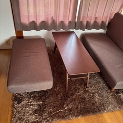 ニトリ茶色美品応接セットの画像