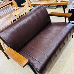 ニトリ ソファ Nシールド ステイン 2KD DBR 2人掛け 合皮