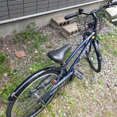 ジュニア　自転車　キッズ　子供　22インチ　ネイビー　カゴ付き　の画像