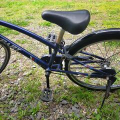 ジュニア　自転車　キッズ　子供　22インチ　ネイビー　カゴ付き　の画像