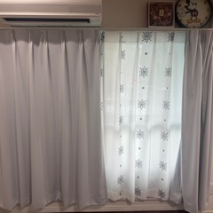 北欧風　カーテン　レースカーテンセット