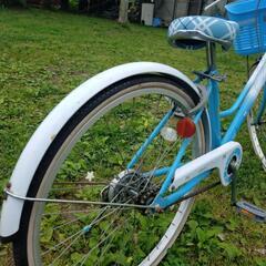 ジュニア　自転車　24インチ　女の子　カゴ付き　鍵付きの画像
