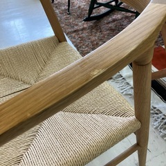 中古品　無印良品　オーク材　ペーパーコードアームチェア　公田店の画像